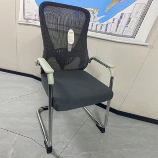 Ergonomic Mesh Visitor Waiting Chair with breathable mesh back and padded seat for comfort.