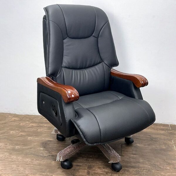 Office Leather Executive Chair with high-back design, adjustable height, and armrests, upholstered in premium leather for comfort and style.