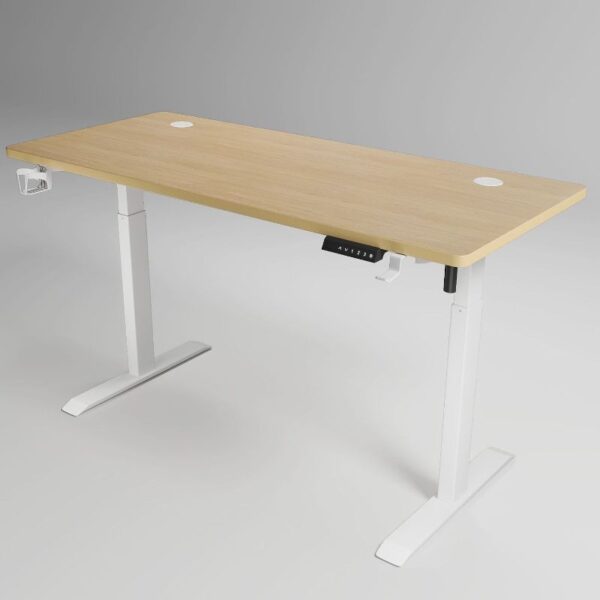 160cm Ergonomic Electric Work Desk with electric height adjustment, providing comfort, better posture, and a spacious surface for efficient work in a modern setting.