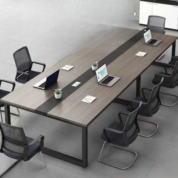 2400mm Simple Wooden Conference Table with a spacious surface and minimalist design, perfect for meetings and office use.