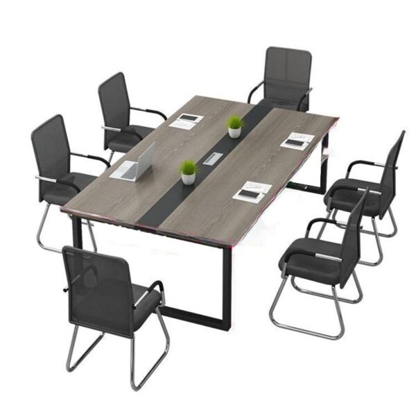 2400mm Simple Wooden Conference Table with a spacious surface and minimalist design, perfect for meetings and office use.