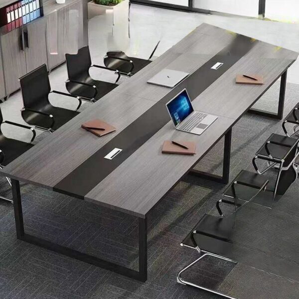 2400mm Simple Wooden Conference Table with a spacious surface and minimalist design, perfect for meetings and office use.