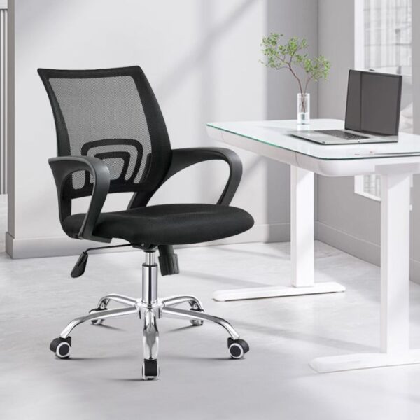 Ergonomic Secretarial Home Office Chair with adjustable height, lumbar support, and breathable fabric, designed for comfort and productivity during remote work.