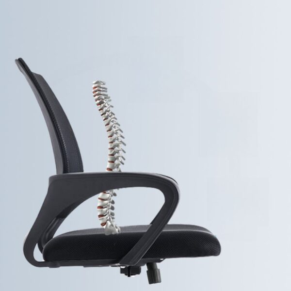 Ergonomic Secretarial Home Office Chair with adjustable height, lumbar support, and breathable fabric, designed for comfort and productivity during remote work.