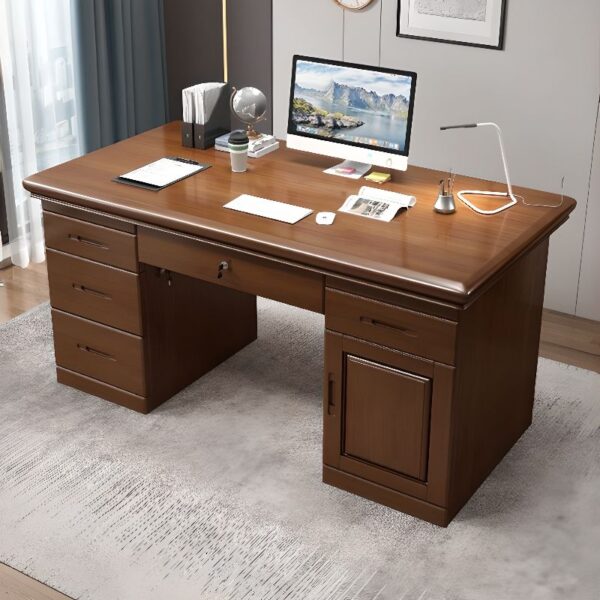 1.4-meter Executive Wooden Office Desk with spacious surface, durable wood finish, and stylish design for a professional workspace.