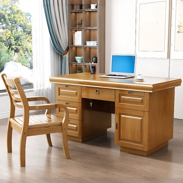 120cm Mahogany Office Executive Desk with spacious surface and drawers for storage.