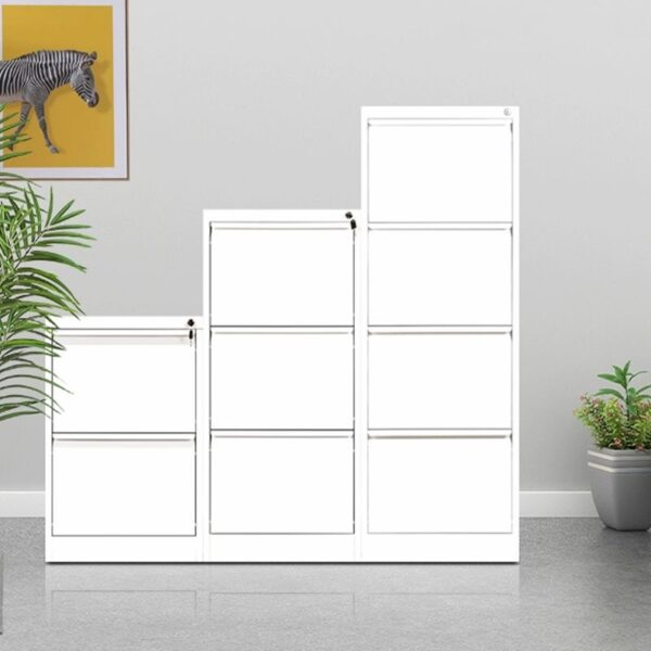 4-Drawer Steel Office Storage Cabinet with durable construction, lockable drawers, and a sleek design for organizing files and documents.