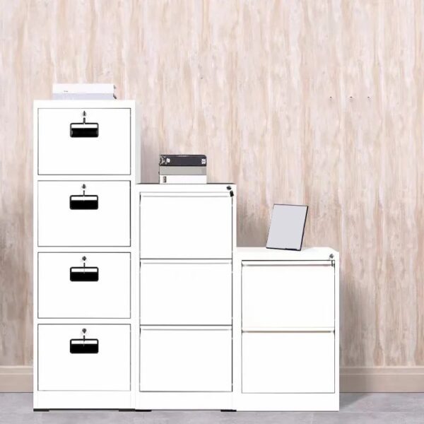 4-Drawer Steel Office Storage Cabinet with durable construction, lockable drawers, and a sleek design for organizing files and documents.