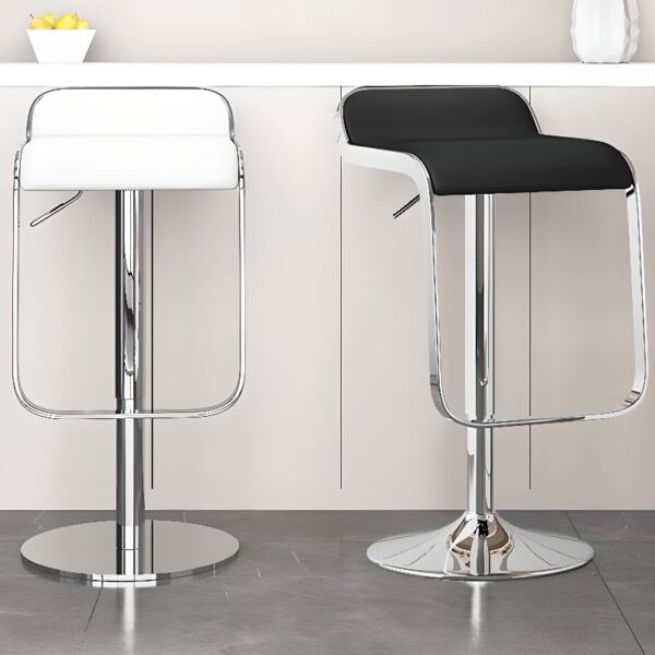 Casual metallic rectangular bar stool with a cushioned seat and sleek frame, perfect for modern kitchens or home bars.