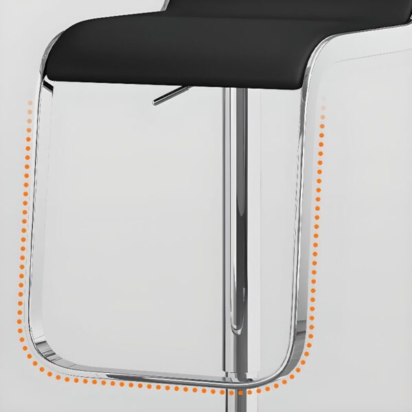 Casual metallic rectangular bar stool with a cushioned seat and sleek frame, perfect for modern kitchens or home bars.