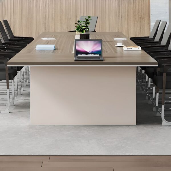 Wooden 3-meter conference table with a sleek, rectangular design and polished wood finish, ideal for large meetings and boardrooms.