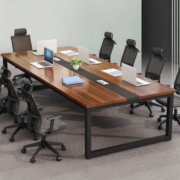 2400mm Wood Conference Meeting Table with spacious surface, clean lines, and a polished wood finish, ideal for professional meetings and collaboration.