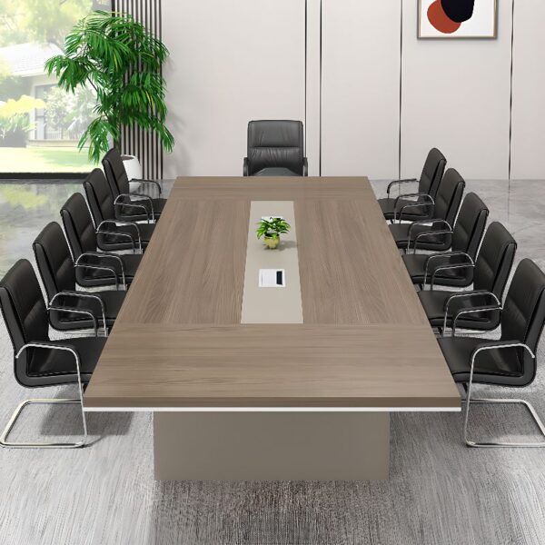 3 Meters Wooden Conference Office Table with a sleek design, spacious surface, and sturdy wooden construction, ideal for meetings and professional discussions.