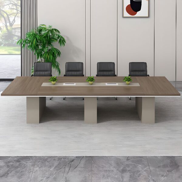 3 Meters Wooden Conference Office Table with a sleek design, spacious surface, and sturdy wooden construction, ideal for meetings and professional discussions.