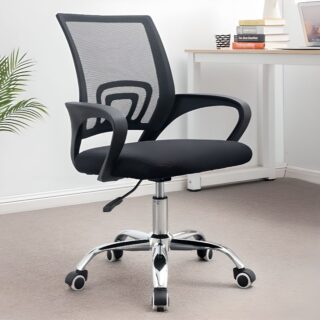 Clerical Mesh Office Chair with ergonomic design, breathable mesh back, adjustable height, and swivel function for comfort and support during work hours.