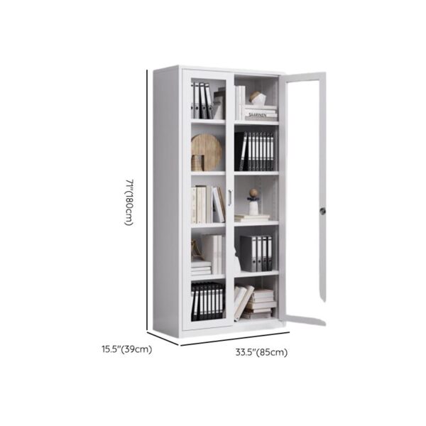 2-Door Steel Glass Display Office Cabinet with sturdy steel frame and clear glass doors for secure storage and display.