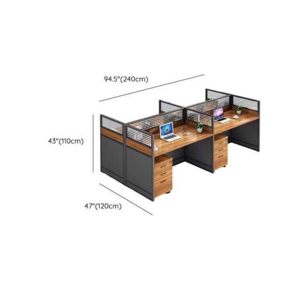 Modern 4-Seater Office Cubicle Workstation with privacy partitions and a sleek, contemporary design for efficient team workspaces.