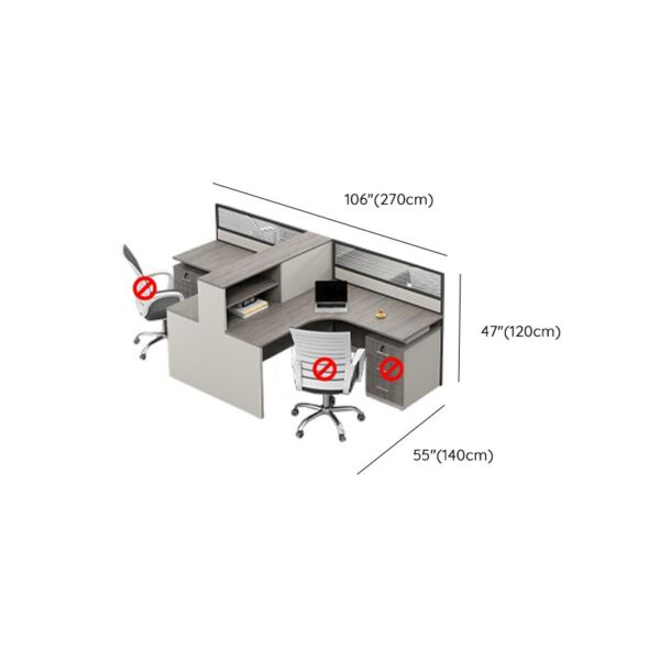 2-Seater L-Shaped Office Workstation with a modern design, providing ample space for two users in a compact corner layout.