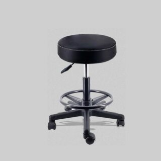 Swivel Round Leather Rolling Barstool with adjustable height and smooth-rolling base, perfect for modern kitchens or bars.