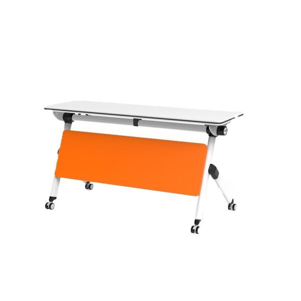 Modern Foldable Table with Casters, designed for easy mobility and space-saving storage, ideal for various settings.