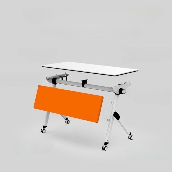 Modern Foldable Table with Casters, designed for easy mobility and space-saving storage, ideal for various settings.