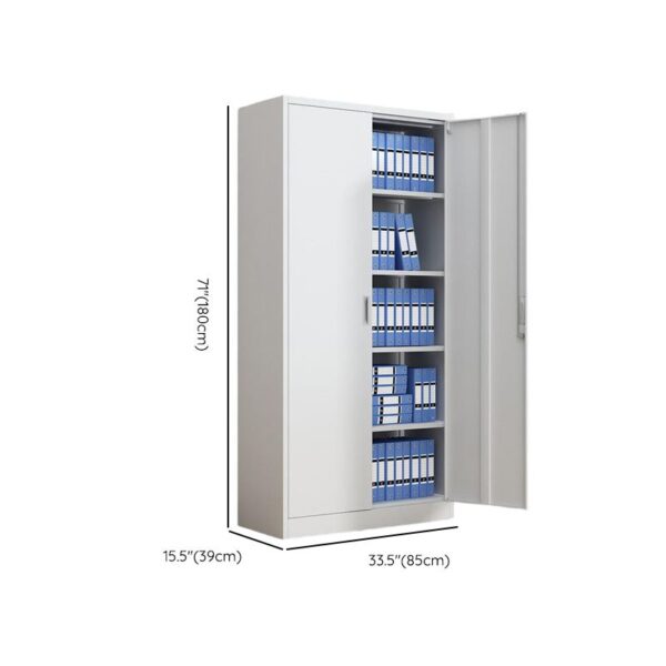 2-Door Steel Storage Lock Cabinet with adjustable shelves and secure locking doors, ideal for organizing files and personal items in office or home spaces.