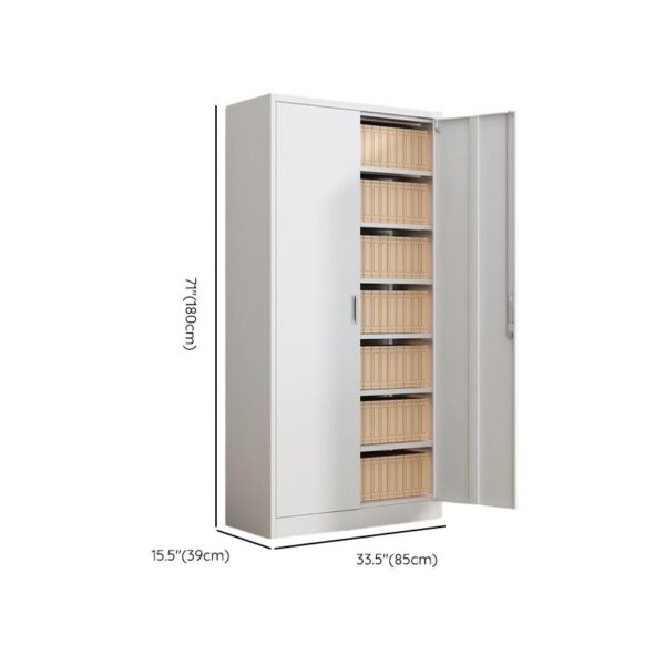 2-Door Steel Storage Lock Cabinet with adjustable shelves and secure locking doors, ideal for organizing files and personal items in office or home spaces.