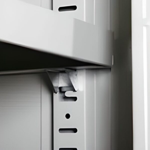 2-Door Steel Storage Lock Cabinet with adjustable shelves and secure locking doors, ideal for organizing files and personal items in office or home spaces.