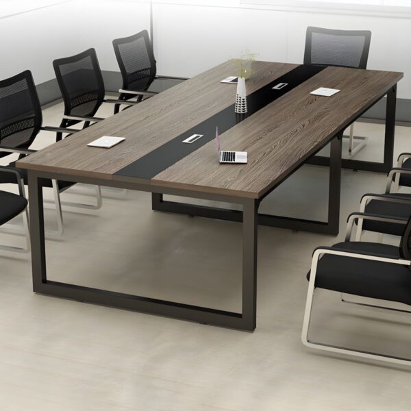 2400mm Brown Wood Conference Table with a rich brown finish, ideal for large meetings and professional office environments.