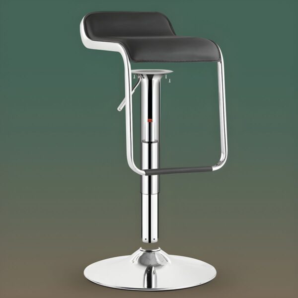 Leather Adjustable Footrest Barstool with adjustable height and built-in footrest, designed for comfort and style in any home or office space.