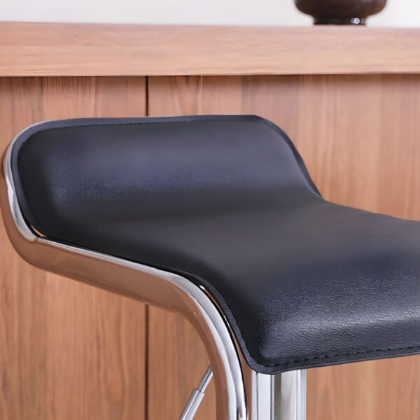 Leather Adjustable Footrest Barstool with adjustable height and built-in footrest, designed for comfort and style in any home or office space.