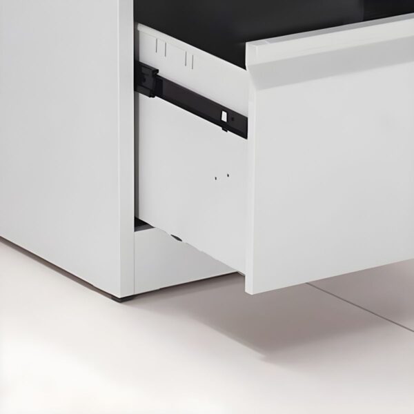 4-Drawer Contemporary Metal File Cabinet with sleek modern design and lockable storage for secure document organization.