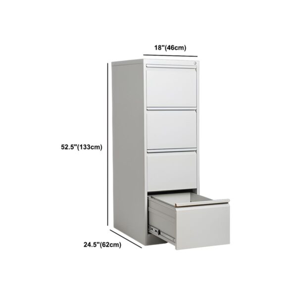 4-Drawer Contemporary Metal File Cabinet with sleek modern design and lockable storage for secure document organization.