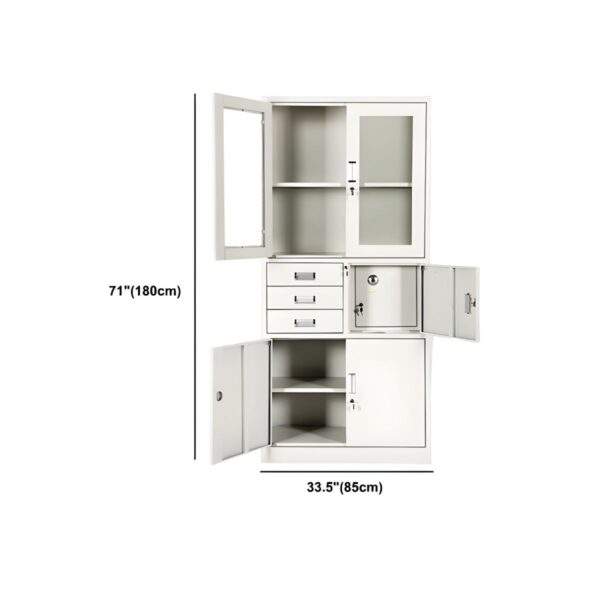 Metallic 2-Door Storage Cabinet with Safe, designed with secure storage and a modern metallic finish, ideal for home or office spaces.