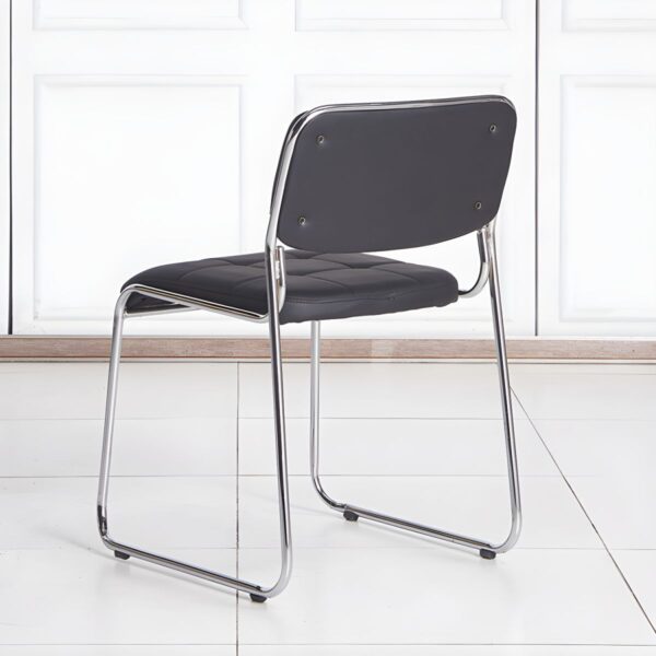 Non-Wheeled Modern Chrome Event Chair with sleek chrome frame and supportive seat, ideal for events and conferences.