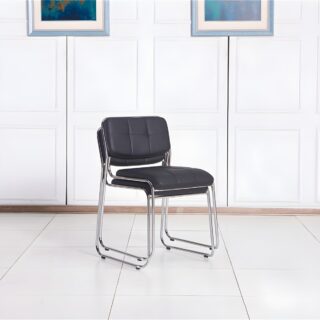 Non-Wheeled Modern Chrome Event Chair with sleek chrome frame and supportive seat, ideal for events and conferences.