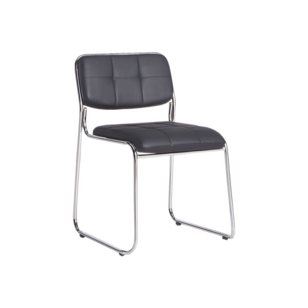 Non-Wheeled Modern Chrome Event Chair with sleek chrome frame and supportive seat, ideal for events and conferences.