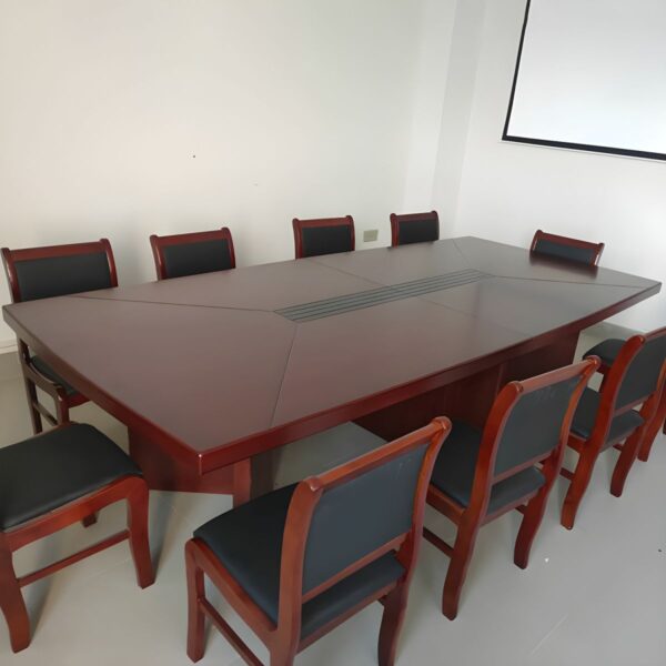 3-meter Vintage Red Mahogany Table with a rich red finish, ideal for dining, meetings, and adding elegance to any room.