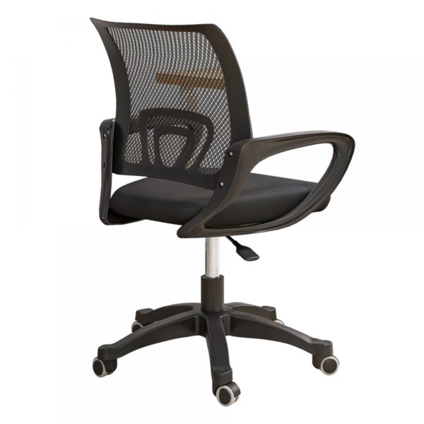 Mesh Upholstered Clerical Armchair with breathable mesh back, padded seat, and supportive armrests, designed for comfort and durability in office settings.