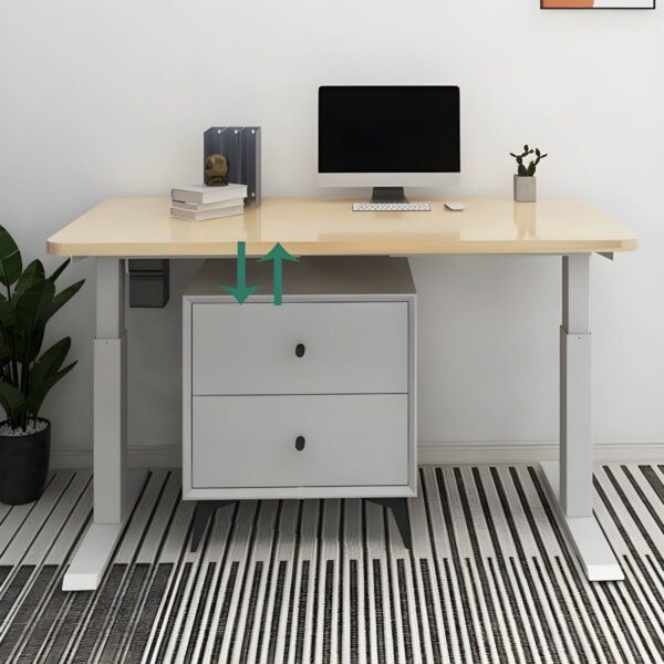 120cm office standing desk made from wood, featuring adjustable height for an ergonomic and versatile workspace.