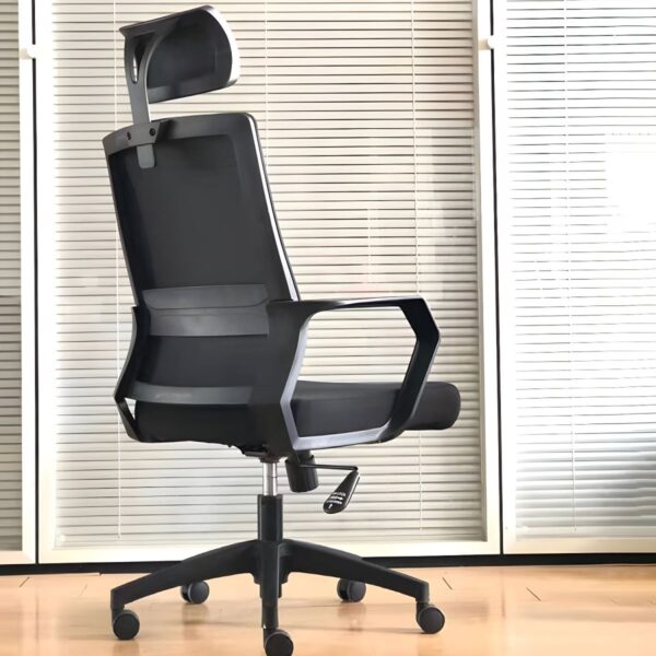 Home and office high back chair with ergonomic design, adjustable height, and comfortable armrests for long hours of sitting.