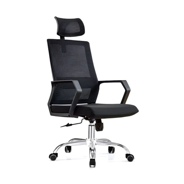 Home and office high back chair with ergonomic design, adjustable height, and comfortable armrests for long hours of sitting.