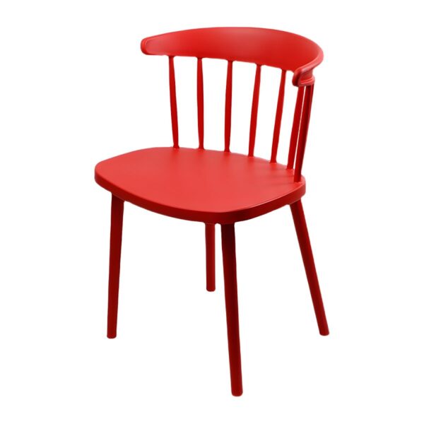 Plastic dining chair with ergonomic design, lightweight frame, and modern aesthetic, ideal for home and office use.