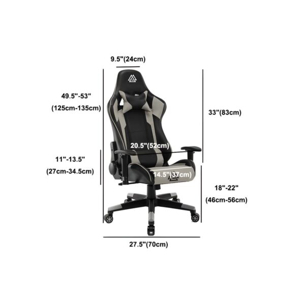 Office Leather Modern Gaming Chair with ergonomic design, adjustable features, and smooth-rolling casters for ultimate comfort in both work and gaming settings.