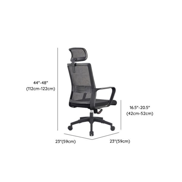 "Office Ergonomic Mesh Chair with breathable back, adjustable height, armrests, and lumbar support for enhanced comfort and posture."