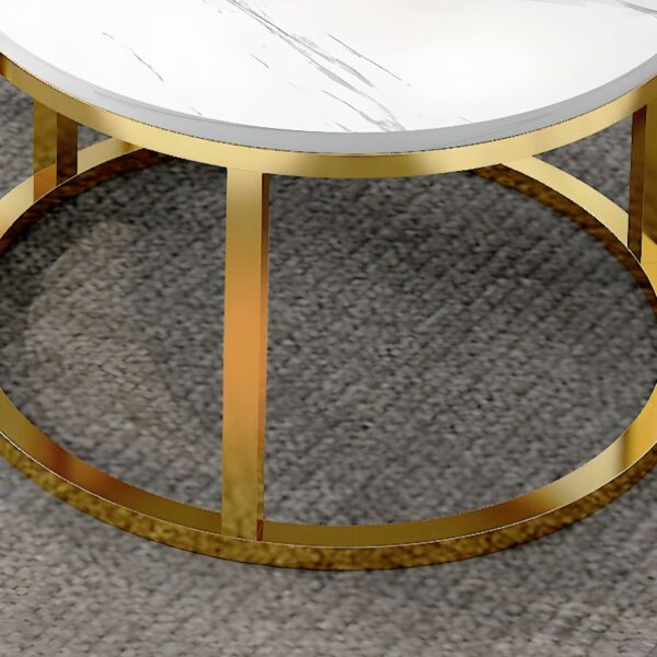 "Office Coffee Table with a polished marble top and structural base, providing elegance and durability for modern office spaces."