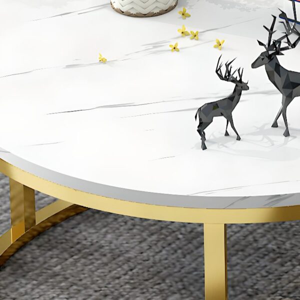 "Office Coffee Table with a polished marble top and structural base, providing elegance and durability for modern office spaces."