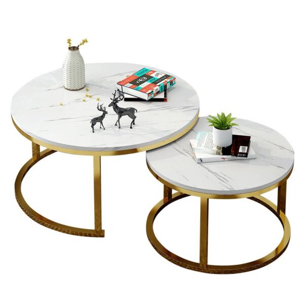 "Office Coffee Table with a polished marble top and structural base, providing elegance and durability for modern office spaces."