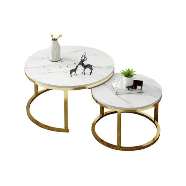 "Office Coffee Table with a polished marble top and structural base, providing elegance and durability for modern office spaces."