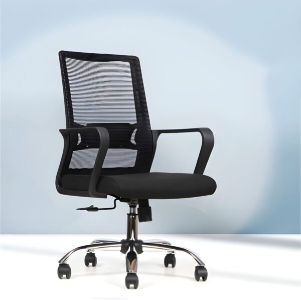 Office Captain Mesh Desk Chair with ergonomic design, breathable mesh back, adjustable armrests, and smooth-rolling casters.